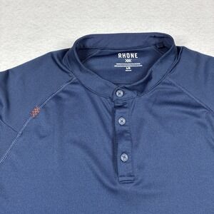 Rhone Men's Size Large L Navy Short Sleeve Delta Pique Polo Performance Shirt